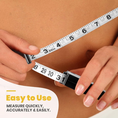 Ruban à mesurer Body Tape Measure - rubans à mesurer pour moniteurs de poids corporel et adipeux, règle à mesurer rétractable (pouces et cm) pour une