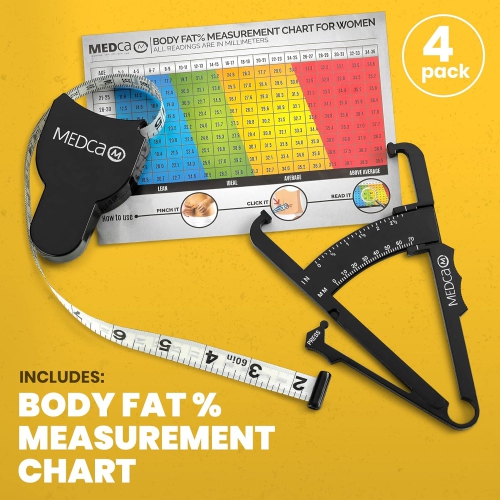 Ruban à mesurer et pied à coulisse pour ensemble de corps - - analyseur de graisse corporelle à pli cutané et outil de mesure de l'IMC par Medca