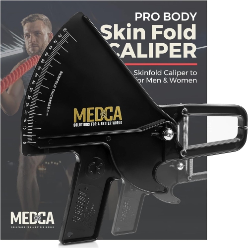 Pro Body Skin Caliper - Handheld Bmi Measuring Tool - Accurate Skinfold Caliper Measures Fat for Men and Women, for Monitoring Fitness and Weight