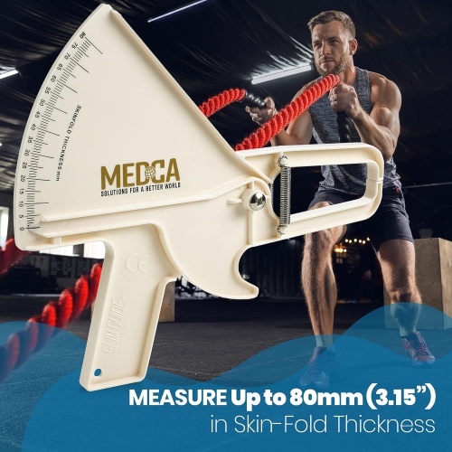 Pro Body Skin Caliper - Handheld Bmi Measuring Tool - Accurate Skinfold Caliper Measures Fat for Men and Women, for Monitoring Fitness and Weight