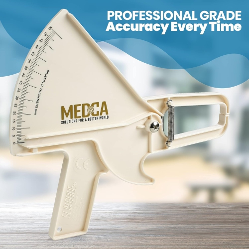 Pro Body Skin Caliper - Handheld Bmi Measuring Tool - Accurate Skinfold Caliper Measures Fat for Men and Women, for Monitoring Fitness and Weight