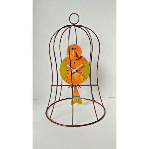 OXIDOS  Bird In Cage Pendulum Table Clock