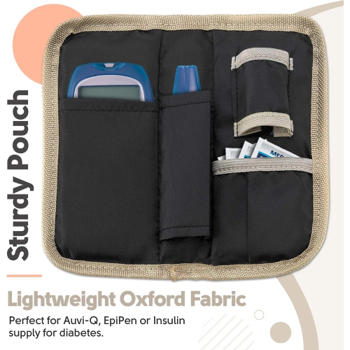 Étui de voyage isotherme pour diabétiques avec 2 blocs réfrigérants en gel – glacière de sacs réutilisables, légers et durables pour médicaments,