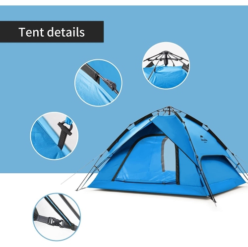 Naturehike Instant 3 Person Pop Up Tents Beach Dual-Purpose Pergola-Waterproof