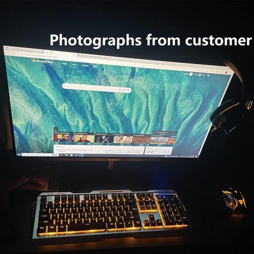 Iron Orange Yellow Gaming Keyboard and Mouse Combo, Color Change Gamer Keyboard, RGB LED Keyboard, PC Gaming Mouse, Wired Keyboard White Raised Key,