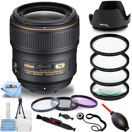 NIKON  Af-S Nikkor 35MM F/1.4G Lens 2198 - 9PC Accessory Bundle