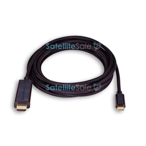 Câble adaptateur universel USB type C vers HDMI 4K/30 Hz nylon fil universel 2160p noir de SatelliteSale