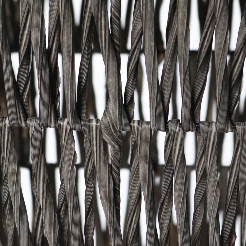 Sunnydaze 11 in Hyacinth Poly-Wicker Planter - Fog - Set of 2