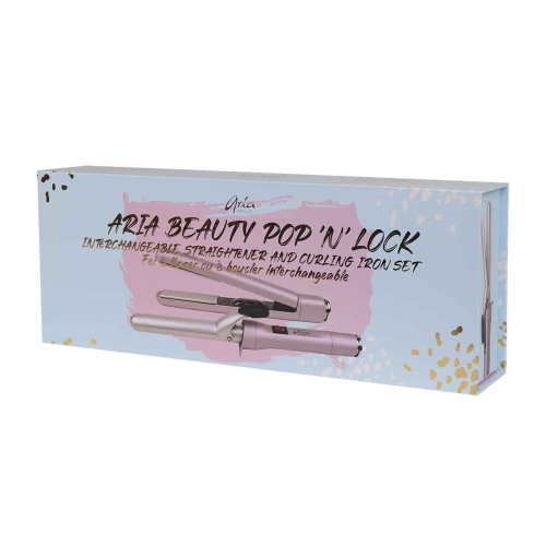 Aria - Pop n’ Lock Interchangeable Straightener/Curling Iron Set