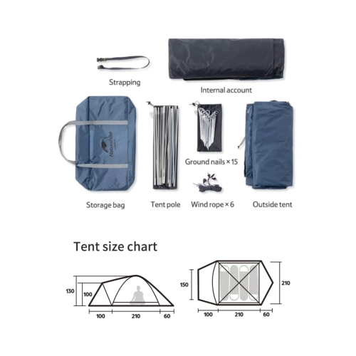 Naturehike P-PLUS Tent 3 Person Tent | Tent Backpacking & Car Camping