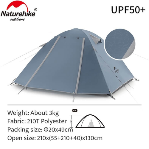 Naturehike P-Series Aluminum Pole Tent | Tent Camping Backpacking & Hiking(Blue)