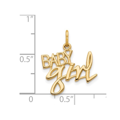 14K Yelllow Gold BABY GIRL Charm Pendant