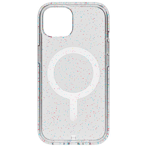 BodyGuardz Carve Fitted Hard Shell Case with MagSafe for iPhone 15 - Silver Sparkle