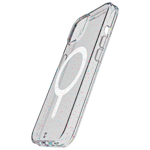 BodyGuardz Carve Fitted Hard Shell Case with MagSafe for iPhone 15 - Silver Sparkle