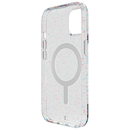 BodyGuardz Carve Fitted Hard Shell Case with MagSafe for iPhone 15 - Silver Sparkle