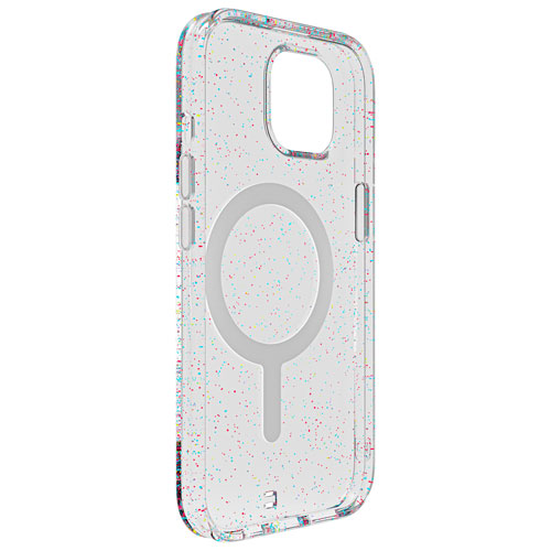 BodyGuardz Carve Fitted Hard Shell Case with MagSafe for iPhone 15 - Silver Sparkle