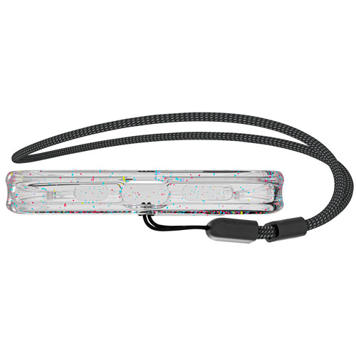 Étui rigide ajusté Carve de BodyGuardz avec MagSafe pour iPhone 15 - Paillettes argentées