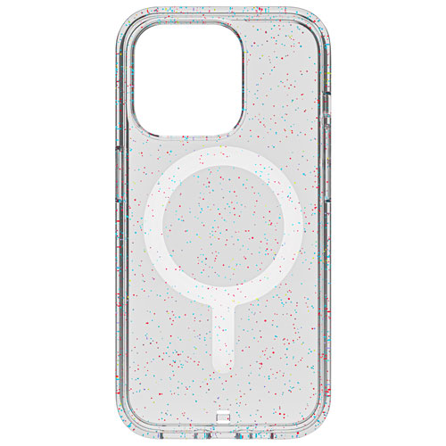 BodyGuardz Carve Fitted Hard Shell Case with MagSafe for iPhone 15 Pro - Silver Sparkle