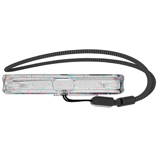 Étui rigide ajusté Carve de BodyGuardz avec MagSafe pour iPhone 15 Pro - Paillettes argentées