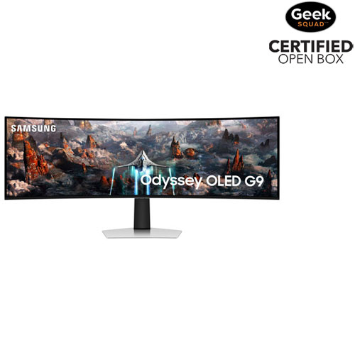 Boîte ouverte - Moniteur de jeu DELO incurvé QHD 240 Hz 49 po Odyssey G9 de Samsung avec temps de réponse de 0,03 ms gris à gris - Argenté