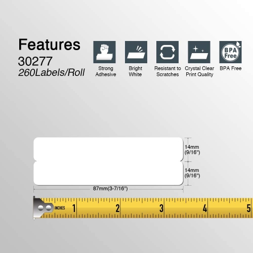 DYMO Compatible A30277 File Folder Labels 2-up 200 Rolls