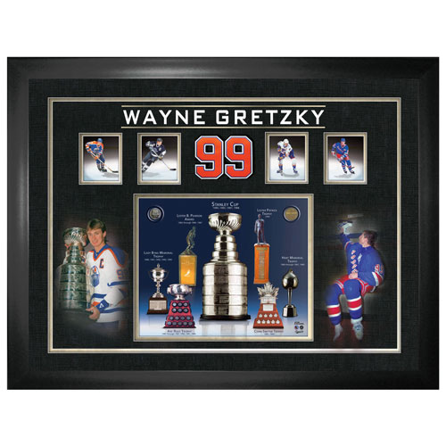 Photo de la LNH de Frameworth : Photo encadrée de collage de trophées de Wayne Gretzky