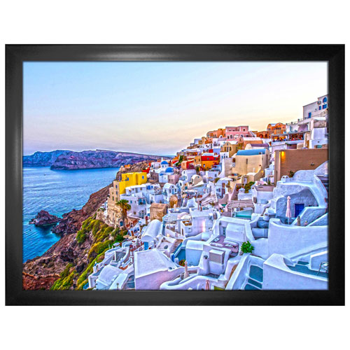 Toile encadrée de maisons à Oia, Santorin en Grèce de Frameworth