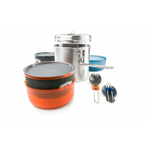 GSI  Glacier Stainless Dualist Cook System | Compact Cooking Kit Outdoor Cook Set