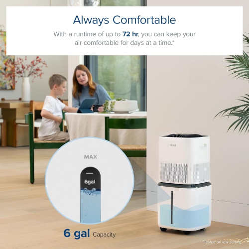 LEVOIT Smart Evaporative Humidifier for Large Room and Home Whole House up to 3000ft², 6 Gal, Last 72-Hour, Premium Filter, Dry Mode, Water Fill Hose