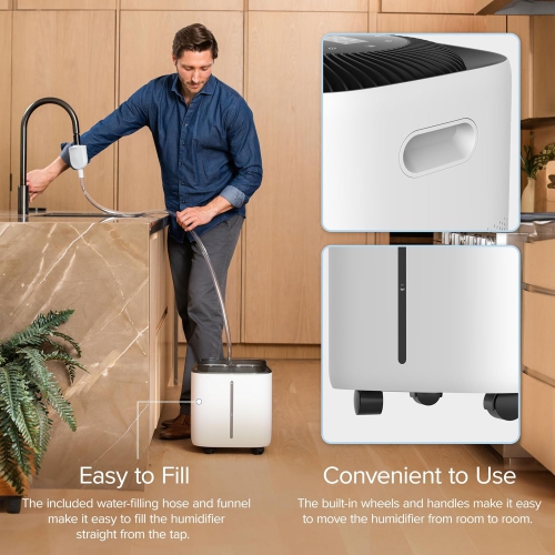 LEVOIT Smart Evaporative Humidifier for Large Room and Home Whole House up to 3000ft², 6 Gal, Last 72-Hour, Premium Filter, Dry Mode, Water Fill Hose