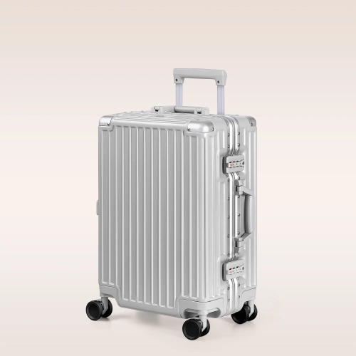 COOLHUT  Carry On Luggage - Aluminium Frame, PC Abs Hard Shell, Suitcases With Wheels, Tsa Lock, No Zipper - 20 24 28 In In Silver