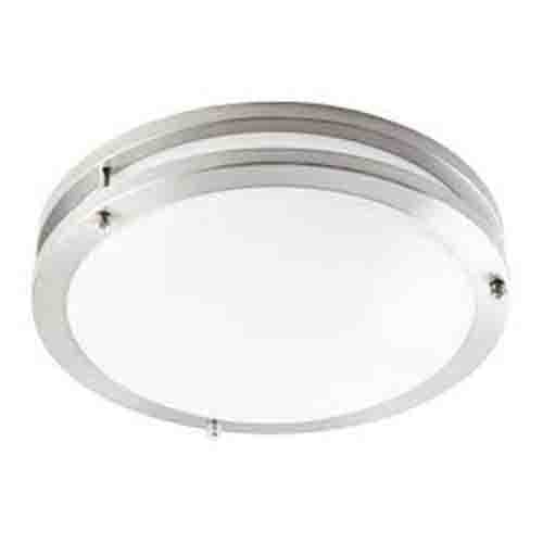 STRAK  15-Inch Double Band Led Brushed Nickel Flush Mount Ceiling Light Fixtures 24Watt 2000Lm Dimmable 4000K Cool In White