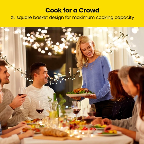 Touch Air Fryer, XL 7.5-Liter Family Size, One-Touch Digital Control Presets, French Fries, Chicken, Meat, Fish