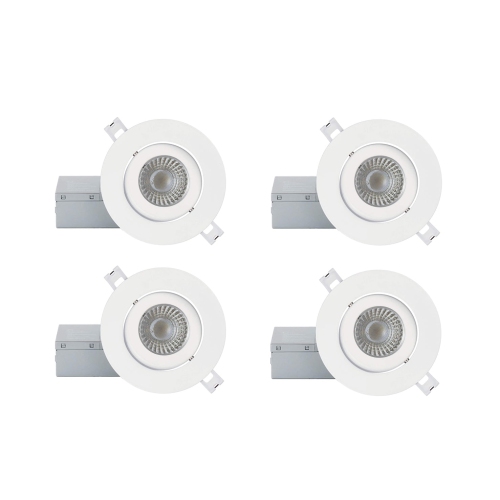 STRAK  Gimbal 3-Inch Integrated Panel 7 W, 560Lm With 3000K Warm (4-Pack) In White