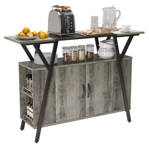 BESTIER  Buffet Cabinet \w Storage, Coffee Bar Cabinet Kitchen Sideboard Kitchen Island \w Adjustable Shelf for Kithcen Dinning Room Living