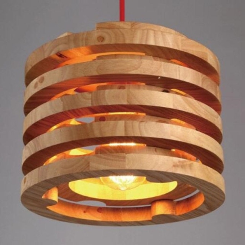 STRAK  Carved Solid Wood Pendant Lamp Multi-Layer for Restaurant Balcony Corridor Pendant Chandelier \w Blub, to Vancouver Canada