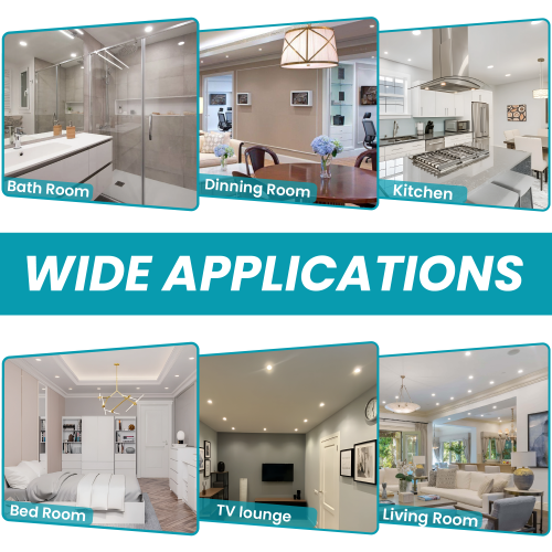 STRAK Led 4-Inch White Slim Panel Downlight 9w 750 Lumens with Junction Box 3000k Warm White