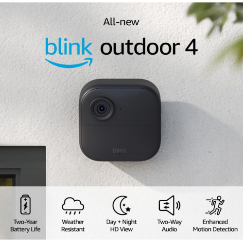 Caméra de surveillance intelligente sans fil extérieure 4 de Blink - système à 5 caméras