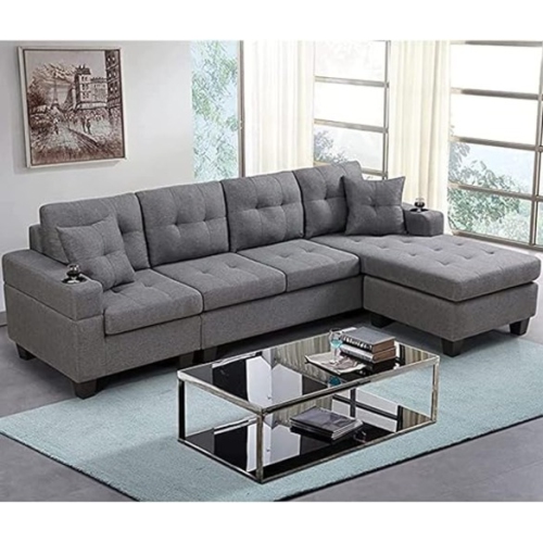 Queensons Uptown Sectional Sofa Grey