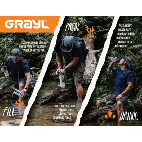 GRAYL ULTRAPRESS WATER PURIFIER BOTTLE - 16.9OZ/500ml MOJAVE RED ROCK Water Filter