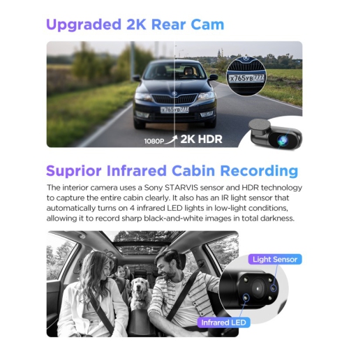 VIOFO A229 Pro 3CH 4K, 2K, 1080p Dash Camera with Sony STARVIS 2 for Rideshare Drivers