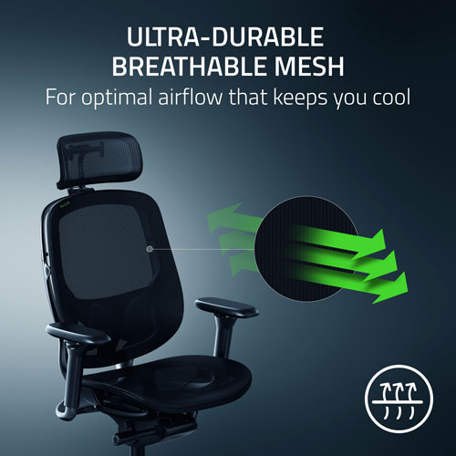 Razer Fujin Pro Ergonomic Mesh Gaming Chair - Black