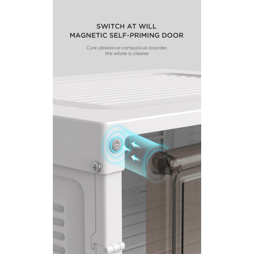 AntBox Shoe Box 7 layers 14 grids 6 doors Brown, Portable Shoe Organizers Storage Boxes with Magnetic Door, Easy Assembly