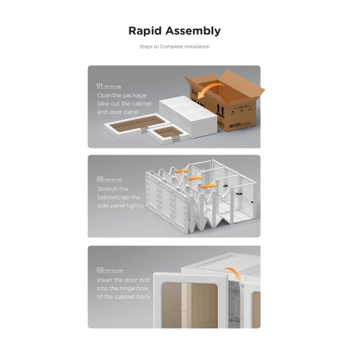 AntBox Wardrobe 15 grids 11 doors, Portable Wardrobe Closet Storage Organizer for Clothes, Folding All-in-one Plastic Wardrobe with Magnetic Door and