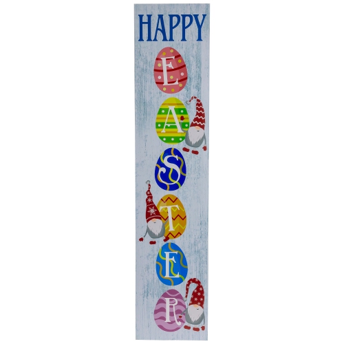 35.75" Happy Easter Gnomes and Eggs Spring Porch Board Sign Decoration