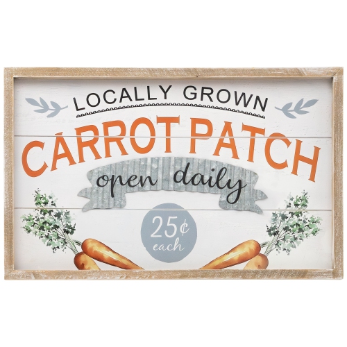 Carrot Patch Wooden Wall Sign - 15.75"