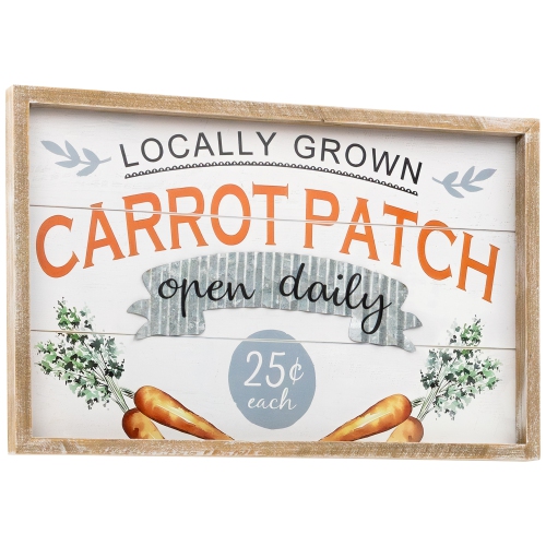 Carrot Patch Wooden Wall Sign - 15.75"