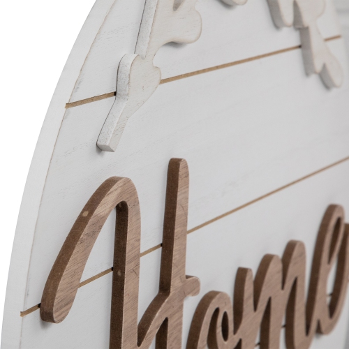 15.75" Home Daily Branches Wooden Wall Sign