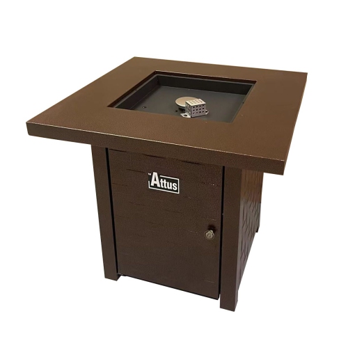 Table foyer ATTUS en acier, 28 x 28 x 25 po avec couvercle