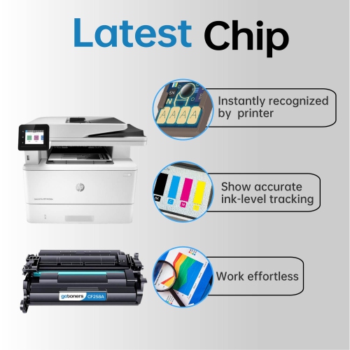 (WITH LATEST CHIP) Gotoners Compatible Toner for HP 58A CF258A 58X CF258X, work with HP LaserJet Pro M404DW M404DN M404N HP Laser Jet MFP M428DW
